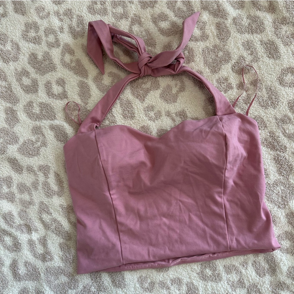 Express Body Contour Sweatheart Neckline Halter Top Size Large
